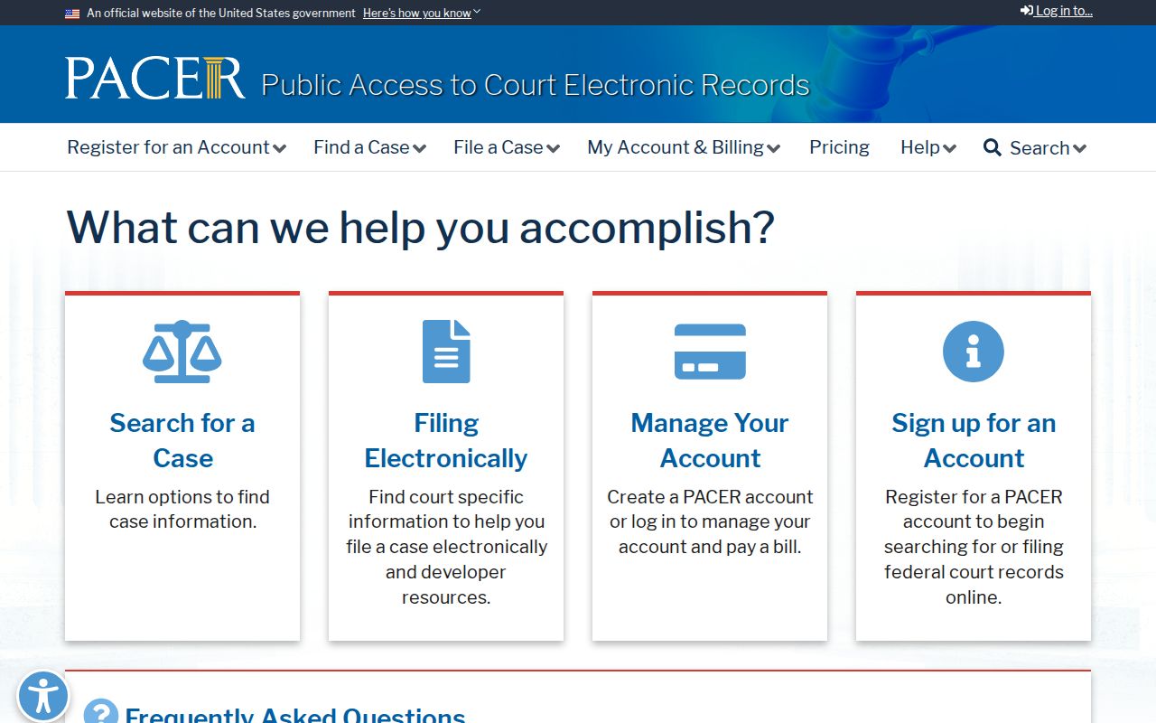 Hartford County court case lookup PACER federal records portal